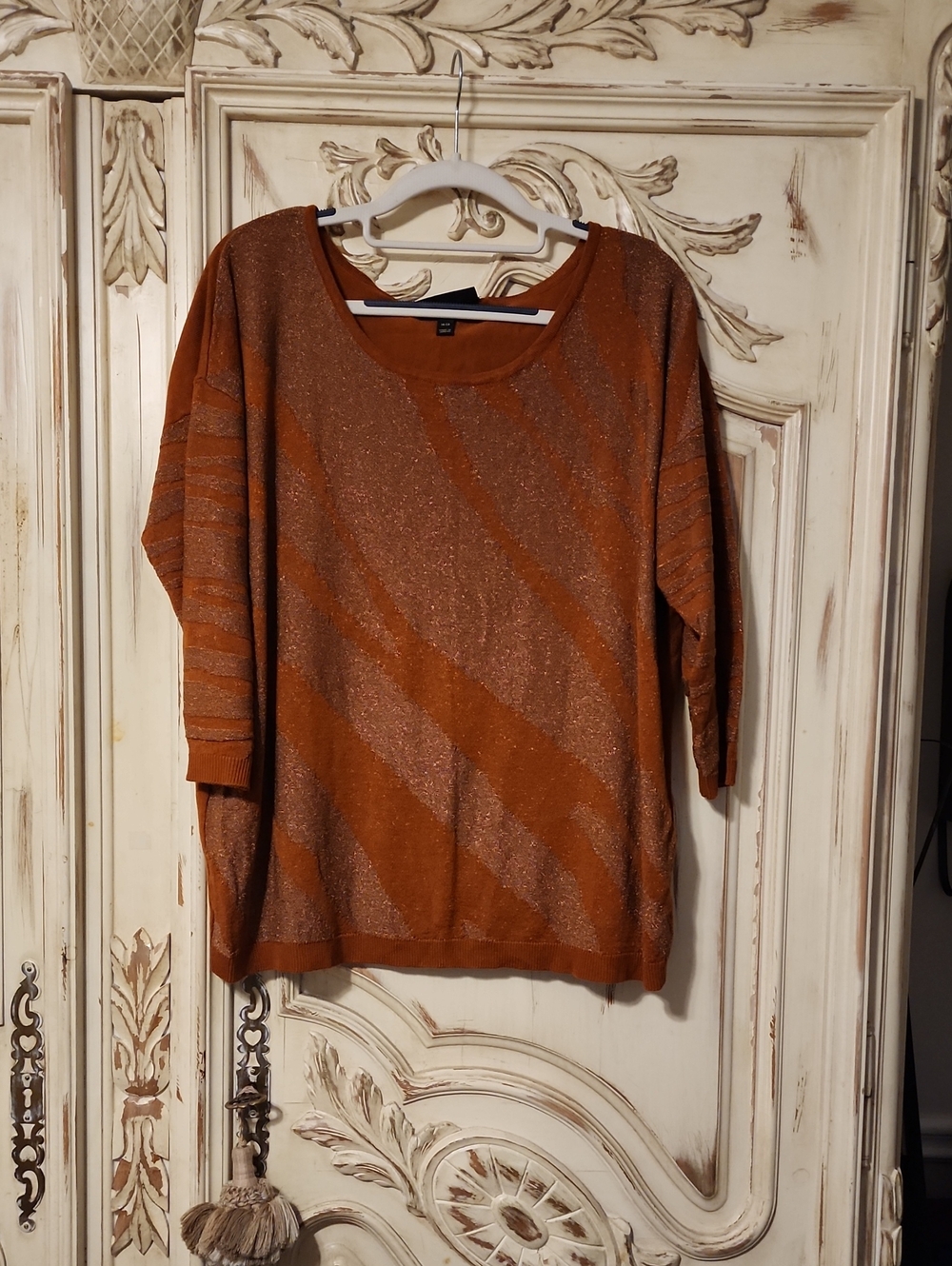 Lane Bryant Geometric Metallic Knit Sweater Size 14/16